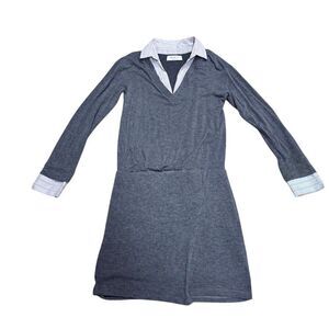VGUC Bailey44 Women's Gray Long Sleeve Sweater Dress Size S Knee Length